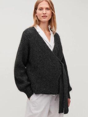 COS Charcoal Wrap Sweater - Women